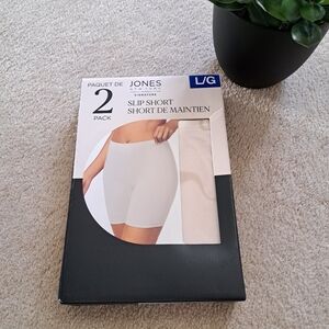 Jones New York Womens Slip Shorts 2 Pack Nude Beige Size Large Smoothing Neutral